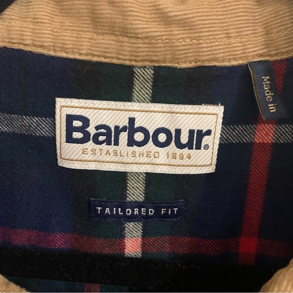 Barbour Men's Highland Check 19 Tailored Shirt in Navy Plaid Flannel Size XL - Picture 5 of 11